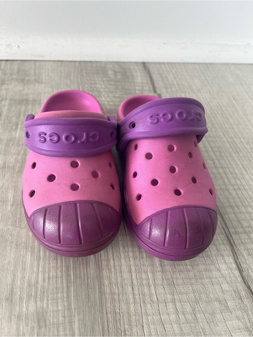 Crocs Bump It Clog Baby Toddler Kids Girls Size C7 Purple Pink Clog Summer